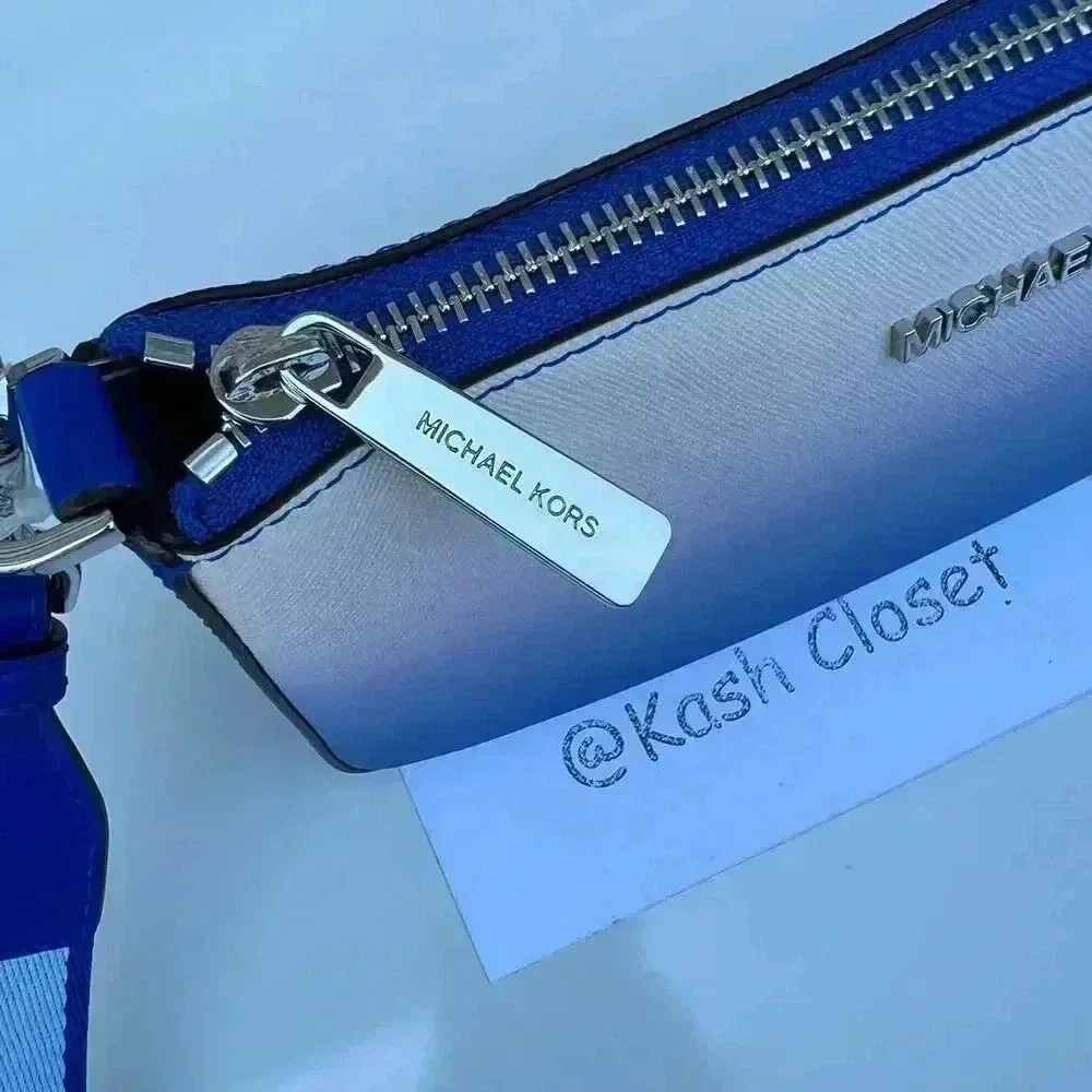 Michael Kors Crossbody Tech Attach With Adjustable Strap Ombre Electric Blue - Picture 7 of 12